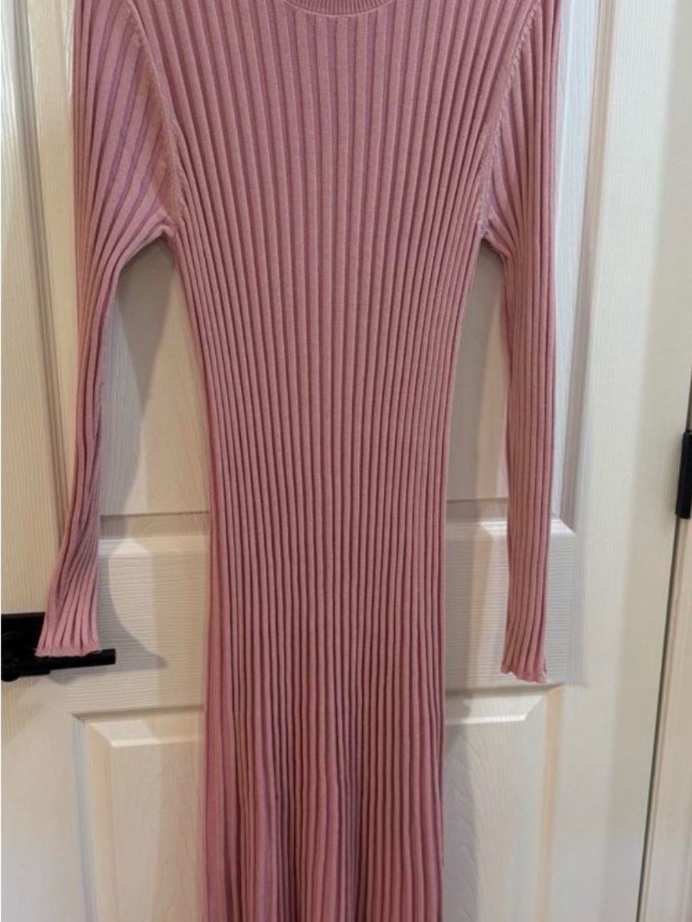 Able Pink Ribbed Long Sleeve Maxi Dress - Picture 2 of 3